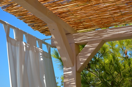 Sonnenschautz Balkon mit Bambusmatten