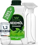 WENDOWERK® Neemöl [1000ml] - Inkl. Sprühflasche und Messbecher - Neemöl mit Emulgator zur...