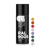 COSMOS LAC Sprühlack schwarz, matt - Spraydosen Sprühfarbe DIY Lack Acryllack Spray Farbspray...