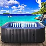 Whirlpool aufblasbar BRAST® MSpa Tekapo für 4 Personen 158x158cm In-Outdoor Pool 108 Massagedüsen...