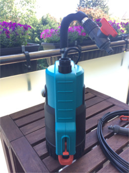 Automatisches Bewässerungssystem für den Balkon Pumpe Gardena 4000 2 automatic rückansicht