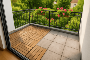 Balkon Holzfliesen